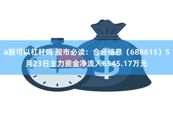 a股可以杠杆吗 股市必读：合合信息（688615）5月23日主力资金净流入6545.17万元